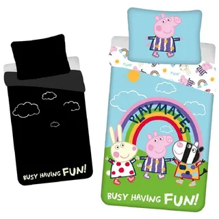 Jerry Fabrics Peppa Pig Leuchtmotiv Mehrfarbig 140 x 200 cm + 70 x 90 cm