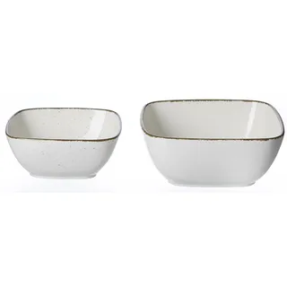Ritzenhoff & Breker Servierschalen-Set Casa 2-teilig, 18x18 cm und 22x22 cm, Creme
