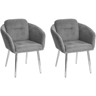 LeGer Home by Lena Gercke Esszimmerstuhl Fleur Strukturstoff silber 2er Set
