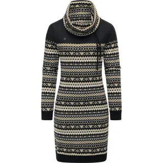 Sweatkleid RAGWEAR "Sweatkleid Chlloe Jacquard YOUMODO", Damen, Gr. XL, N-Gr, schwarz, Obermaterial: 70% Baumwolle CO. 30% Polyester PES., Kleider Sweatkleid