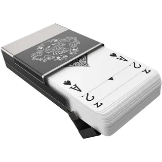 Bullets Playing Cards | Backpacker Edition – Plastik-Spielkarten in Alu-Box für unterwegs, wasserfest, langlebig, Bridge Size