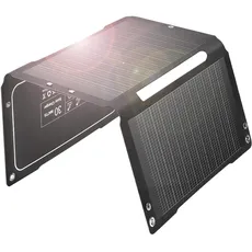 SUPAREE 25% Umwandlungswirkungsgrad 30W ETFE Tragbares Solarpanel Camping Solar Ladegerät Outdoor Solarpanel Faltbar Wandern mit 2-Port USB Anschluss für Handy Tablet Kamera Reise Notfall Trekking