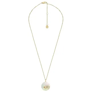 Fossil Women's goldfarbene Edelstahlkette mit Karabinerverschluss Runde Halskette mit Anhängern