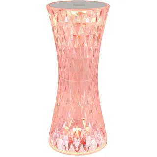 Tischlampe kabellos Akku Farbwechsel RGBW Kristall Tischleuchte Touch 28073 - Silber