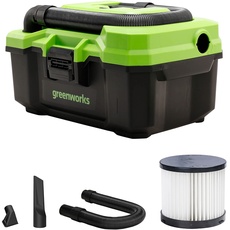 Greenworks Tools G24WDV 01-000004700407, 24V Wet/Dry Shop Vacuum, green,grey,black