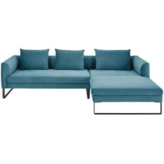 Hom`in Ecksofa , Petrol , Textil , Ottomane rechts, L-Form , 284x178 cm , Blauer Engel, Goldenes M, Oeko-Tex® Standard 100, DGM-Klimapakt , Typenauswahl, Fußauswahl, Lederauswahl, Stoffauswahl, planbar, seitenverkehrt erhältlich, Hocker erhältlich, Rücken echt , Wohnzimmer, Sofas & Couches, Wohnlandschaften, Ecksofas