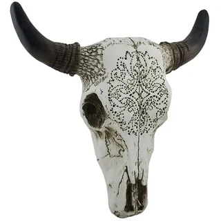 Zeckos Wandbehang mit Totenkopf-Motiv, geschnitzt, Tribal-Design