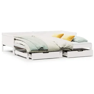 vidaXL Tagesbett Ausziehbar mit Schubladen 80 x 200 cm weiß