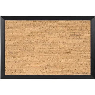 Bi-Office - Kamashi Korktafel, Pinnwand mit MDF Rahmen und Natürliches Kork Oberfläche, 60 x 45 cm großer, 19 mm dicker, Schwarz MDF Rahmen