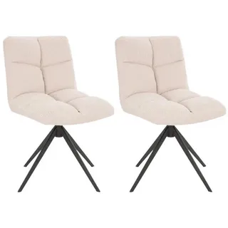 Home Deluxe Esszimmerstuhl drehbar 2er Set NODA – Cord Creme
