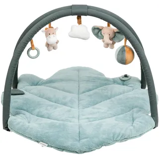 Nattou Krabbeldecke mit Spielbogen, Aus Polyester, Giraffe und Elefant, Ca. 80 x 90 cm, Luna und Axel, Grün/Beige