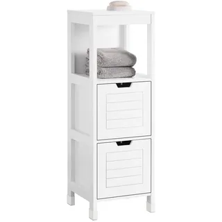 SoBuy Badkommode Badschrank mit 2 Körben Badregal 30x89x30cm Weiß