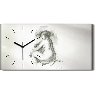 Leinwand Uhr Küche Wohnzimmer Bild 60x30 Zeichnen von Frauen Skizzen Kunst - schwarze Hände - Weiß