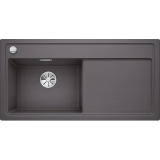 Blanco ZENAR XL 6 S links Einbau von Oben Silgranit felsgrau Drehknopfventil 1000 x 510 mm