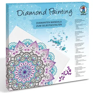 Ludwig Bähr Diamond Painting Mandala Set 12 Bastelset mit Leinwand und Steinen