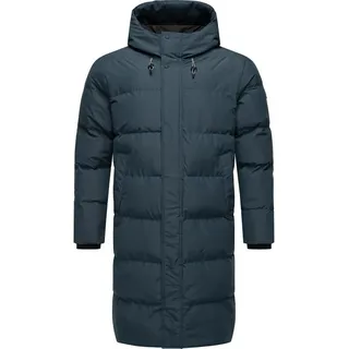 Ragwear Steppmantel »Wintermantel Nordwey«, Warmer Herren Wintermantel mit verstellbarer Kapuze, blau