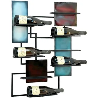 DanDiBo Weinregal Wand Metall Schwarz 8 Flaschen Schmal 96618 , 55x75x11 cm , Weinregale
