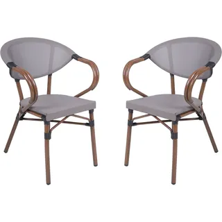 Garden Pleasure Stapelstuhl TOSKANA 55 x 58 x 82 cm grau-braun 2 St.
