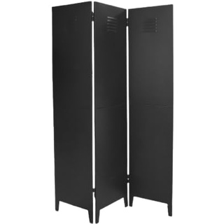 Urban Living INDUSTRIEL SCHWARZ PARAVENT EN Metal 3 PANNEAUX 120XH170CM