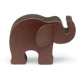 Graf von Faber-Castell 118721 - Stiftehalter Elefant aus Leder, mit 12 Buntstifte Polychromos