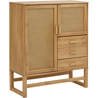 OTTO home Highboard Linz 90 x 110 x 38 cm Beige / Braun