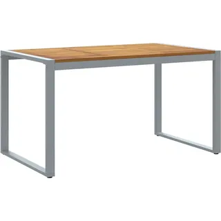 vidaXL Garten-Eßtisch Grau 140 x 80 x 75 cm - Grau