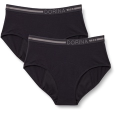 DORINA Damen Pack de 2 Culottes Menstruelles Ecomoon Super Absorbantes Unterhose, schwarz/schwarz, XL (2er