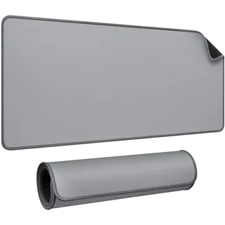 JIALONG XXL Gaming Mauspad - Großes Mousepad Schreibtischunterlage mit Präzisionsoberfläche, rutschfest & Stitching Kanten - Optimiert für Gamer und Büro, Grau 900 x 400 mm