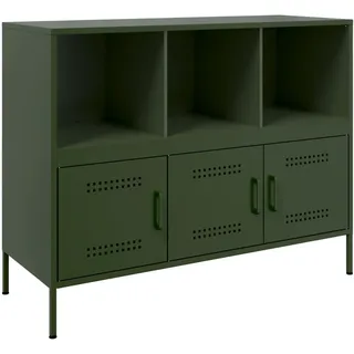 Sideboard Olivgrün 100,5x39x79 cm Stahl - Grün