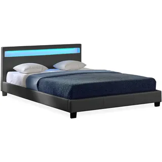 Corium LED Polsterbett Paris 180x200cm Dunkelgrau