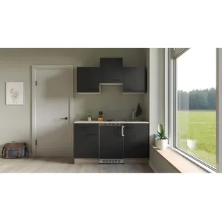 Flex-Well Küchenzeile Capri 150,5 cm Schwarz