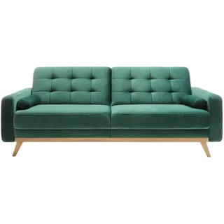 Stylife Schlafsofa , Grün, Türkis , Textil , Buche , vollmassiv , Füllung: Schaumstoffflocken , 224x87x89 cm , Bettkasten erhältlich, Schlafen auf Sitzhöhe, Bettfunktion erhältlich, Rücken echt, Armteil links, Armteil rechts , Wohnzimmer, Sofas & Couches, Schlafsofas, Klappsofas