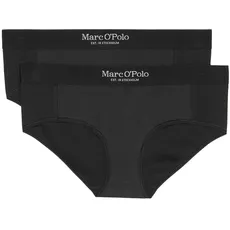 Marc O'Polo Panty, (2er Pack), elastischer Bund mit kontrastfarbenem Logo, schwarz