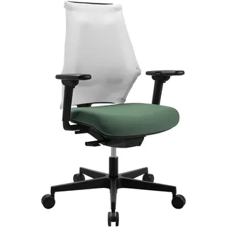Topstar Drehstuhl , Grün, Weiß , Kunststoff, Textil , Drehkreuz , 47x100-112x45-51 cm , Made in Germany , Stoffauswahl, Wippmechanik mit Härtegradeinstellung, Rückenlehne in S-Form, Sitzfläche 360° drehbar, inklusive Armlehnen, ergonomische Rückenlehne , Büromöbel, Bürostühle, Drehstühle