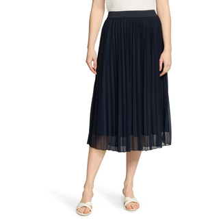Plisseerock BETTY BARCLAY "Plisseerock mit Gummizug", Damen, Gr. 40, blau (dunkelblau), Einsatz: 95% Polyester PES. 5% Elasthan EL., Röcke Plisseerock