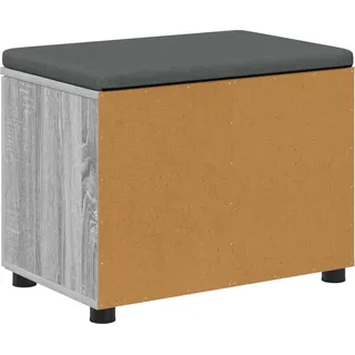 Flurbank mit Kissen mit Regal Graues Sonoma 60 x 38 x 46 cm - Grau