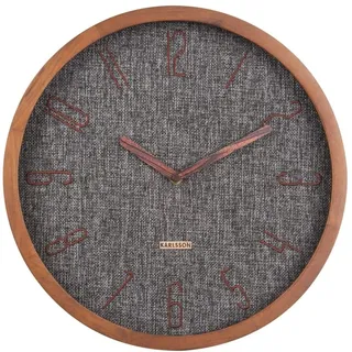 Karlsson Wanduhr Canvas Melange schwarz, Kiefernholzgehäuse, Ø35cm