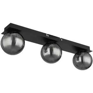 Globo Badezimmer-Deckenleuchte , Schwarz , Metall, Glas , Kugel , 12.5x10x50 cm , Ce , Lampen & Leuchten, Innenbeleuchtung, Deckenleuchten, Deckenleuchten