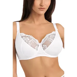 Teyli Damen BH - Minimizer BH Bügel - Baumwolle BH - BH Grosse Grössen - BH Große Brüste - Komfort Starker Halt BH - Damen Bügel Minimizer - Damen BHS Frauen Bra Weiß 85F