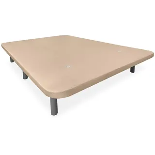 Homey - Extra verstärkter 3D-Polsterboden, hohe Stabilität, mit Verstärkungsstangen und 6 Metallfüßen mit Gewinde von 27 cm, 90 x 190 cm, Beige