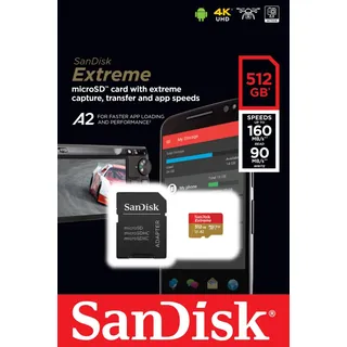 Extreme microSDXC UHS-I U3 A2 V30 + SD-Adapter 512 GB