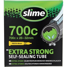Slime Unisex – Erwachsene Ersatzschlauch mit Dichtmittel 700 x 28-32 Smart Tube/Bicycle, 30062, Schwarz, 700x28-35, SV 48mm
