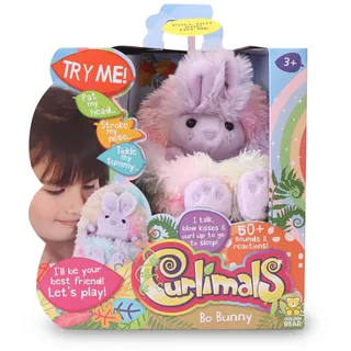 Curlimals BO Regenbogen-Hase, interaktives Haustier, Mehrfarbig, mit Bewegung und + mit 45 Geräuschen, rollt Sich in der Hand und versteckt Sich in der Hand, für Jungen und Mädchen ab 3 Jahren