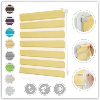 Lichtblick Duo Rollo / Doppelrollo Klemmfix 50 x 150 cm gelb