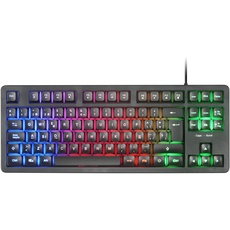 Mars Gaming MK023, Gaming Tastatur TKL, Hybrid H-Mech Technologie, FRGB Regenbogenbeleuchtung, Anti-Ghosting, Universelle Kompatibilität, Schwarz, Spanische Sprache