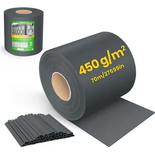 VOUNOT Sichtschutzstreifen 70 x 19 cm grau PVC 40 St.