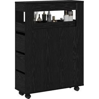 vidaXL Badezimmermöbel-Set 65 x 23 x 87 cm Holzwerkstoff - Schwarz
