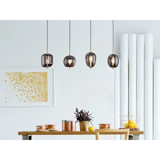 Große LED Hängelampe für über Esstisch, Kochinsel, Rauchglas Esszimmerleuchten