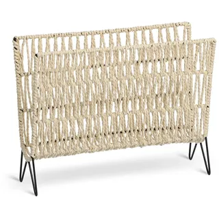 Zeller Present Zeitungsständer Boho, 38 x 15 x 30 cm, Boho-Magazinhalter, Aufbewahrungskorb/Stehgestell für Bücher, Zeitungen