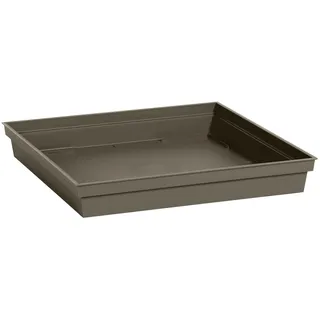 Eda Saucer Toscane Square 40 cm, für Blumentopf, Toskana, 50 cm, 40 x 40 x 5,9 cm, Taupe